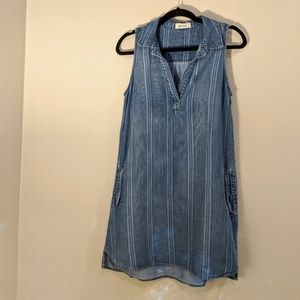 Bella Dahl 100% Tencel Striped Sleeveless Dress